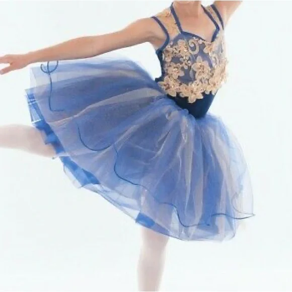 blue dress for baby girl MINEJAS.S108P Royal Blue Ombre Ballroom Dance Dress with Crystal Embel –  Mine·Jas main image 0